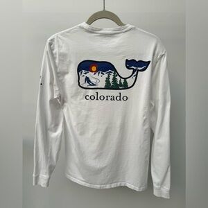 Vineyard Vines Men's Colorado Whale‎ Long-Sleeve Shirt in White, Size S